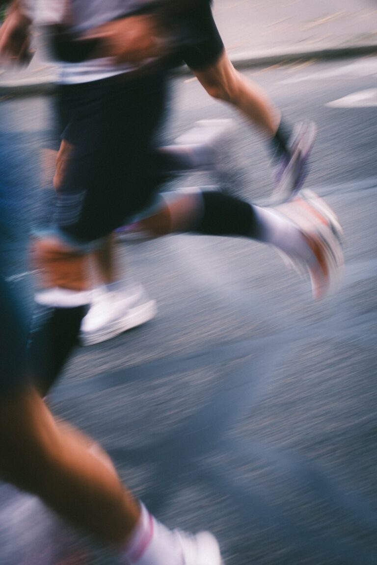 Runners in motion during a race